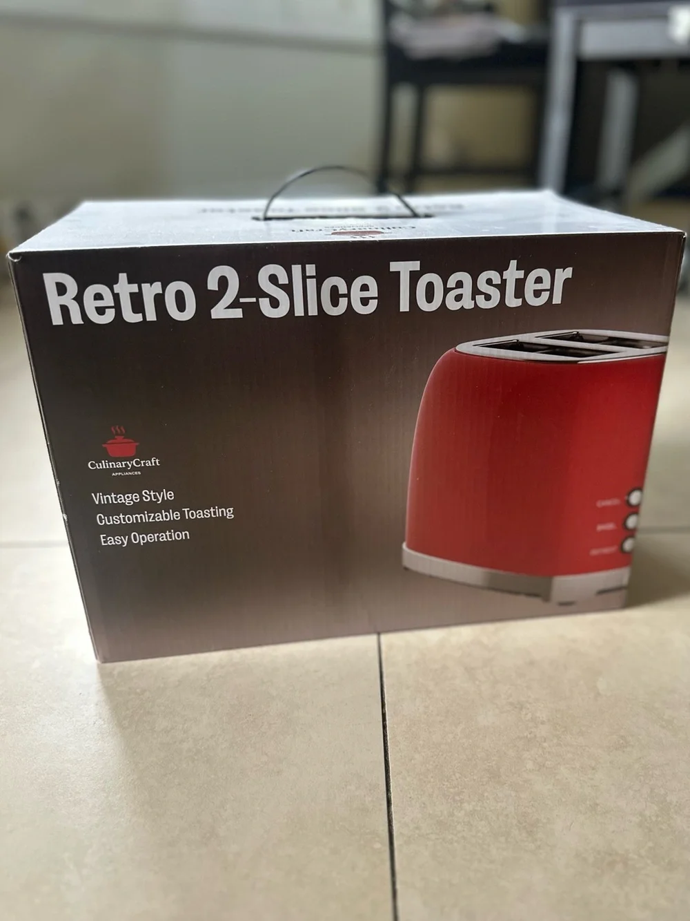 Retro 2-Slice Toaster - Red - Picture 3 of 4